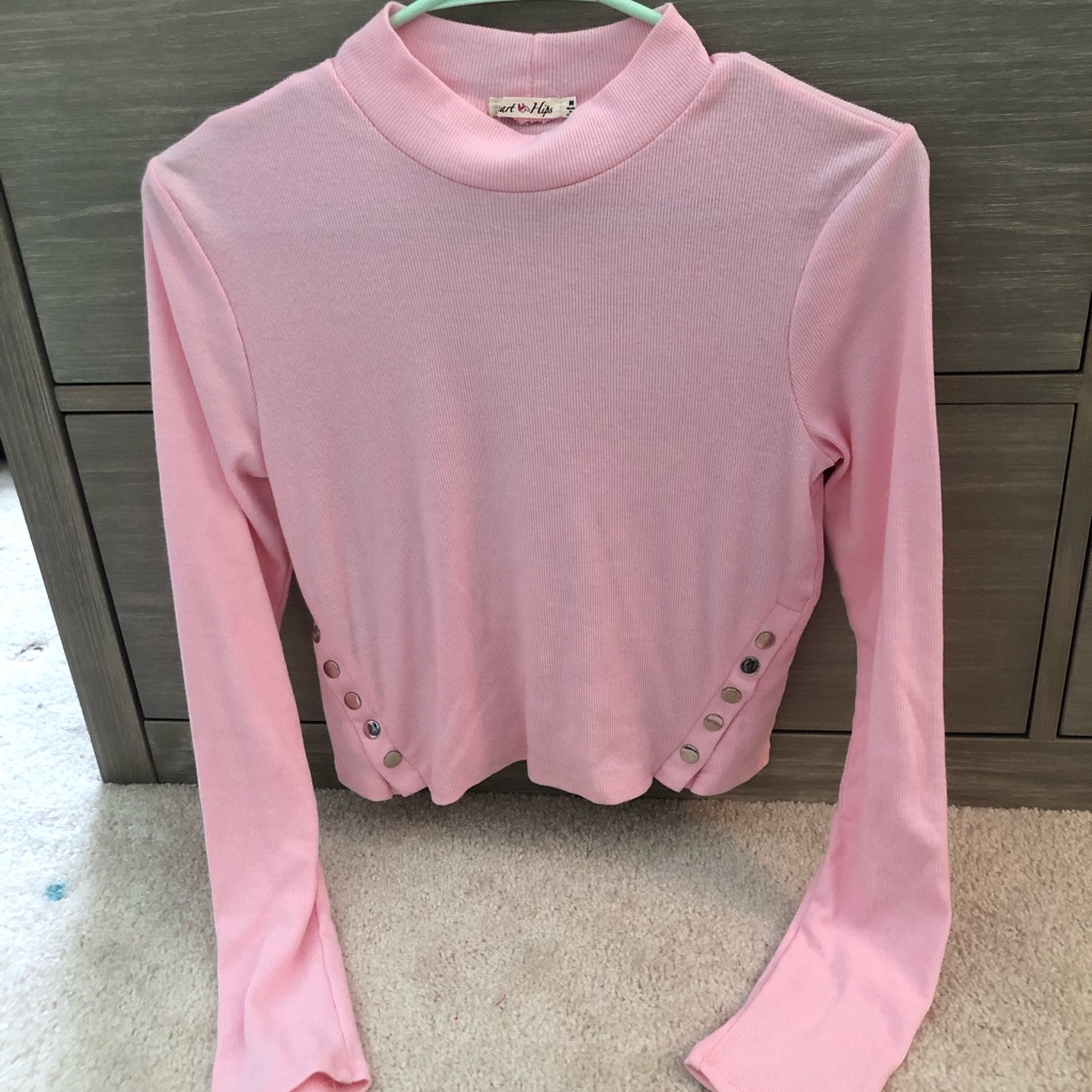 Fashion Nova Crop Mock Neck Long Sleeve Top